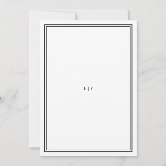 Classic Minimalist Wedding Save the Date  招待状 (裏面)