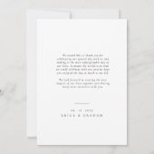Classic Minimalist Wedding Thank You Card サンキューカード (裏面)