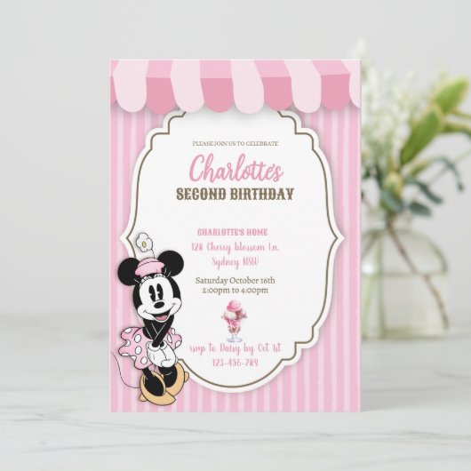 Classic Minnie ice cream shop invitation  (スタンド正面)