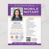 Classic Mobile Notary Public QR Code Purple チラシ (正面)
