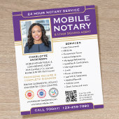 Classic Mobile Notary Public QR Code Purple チラシ