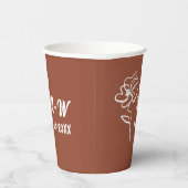 Classic & Modern Boho Burnt Orange Floral Sketch  紙コップ (右)