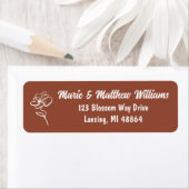 Classic & Modern Burnt Orange Wedding Address ラベル (インサイチュ)