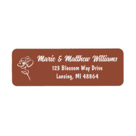 Classic & Modern Burnt Orange Wedding Address ラベル
