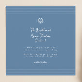 Classic modern deep blue baptism Invitation 招待状