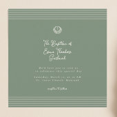 Classic modern deep sage green baptism Invitation 招待状