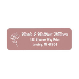 Classic & Modern Dusty Rose Wedding Address ラベル
