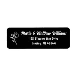 Classic & Modern Gothic Black Wedding Address ラベル