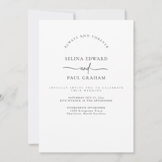 Classic Modern Invitation - Elegant And Minimalist 招待状 (裏面)