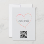 Classic Modern Ivory and Blush Floral  出欠カード (裏面)