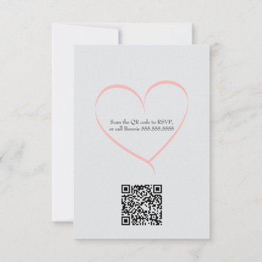 Classic Modern Ivory and Blush Floral  出欠カード (裏面)