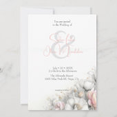 Classic Modern Ivory and Blush Floral 招待状 (裏面)