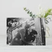 Classic Modern Lovely New Years Newlywed Photo シーズンカード (スタンド正面)