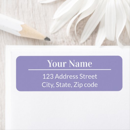 Classic Modern Minimal Light Purple Name Address ラベル (インサイチュ)