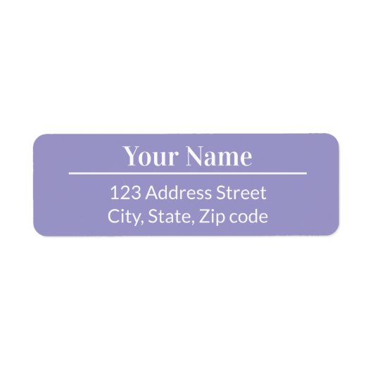 Classic Modern Minimal Light Purple Name Address ラベル (正面)
