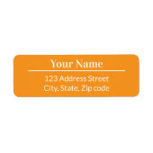 Classic Modern Minimal Orange Name Mail Address ラベル (正面)