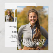 Classic Modern Minimal Photo Graduation 案内状 (正面/裏面)