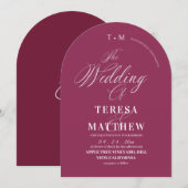 Classic Modern Minimal Pink Wedding  招待状 (正面/裏面)