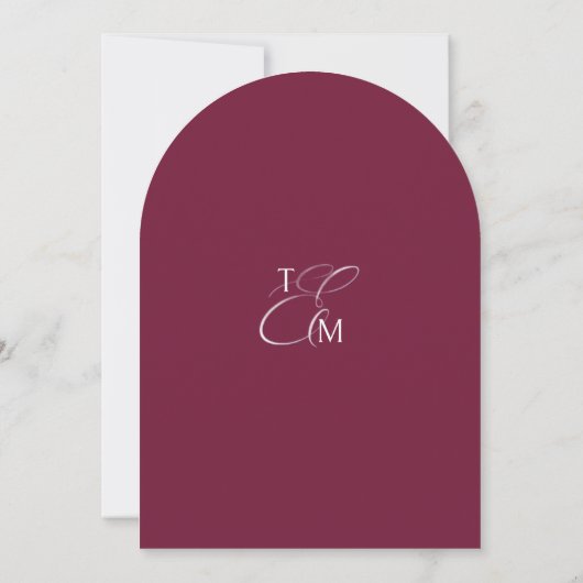 Classic Modern Minimal Pink Wedding  招待状 (裏面)