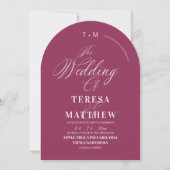 Classic Modern Minimal Pink Wedding  招待状 (正面)
