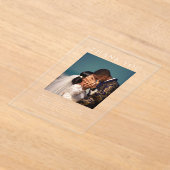 Classic Modern Minimalist Photo Wedding Thank You アクリル招待状 (レイダウン)