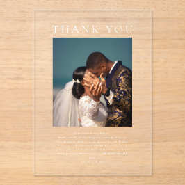 Classic Modern Minimalist Photo Wedding Thank You アクリル招待状