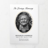 Classic Modern Script 2-Photo Funeral 三つ折りプログラム (カバー)