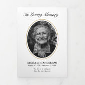 Classic Modern Script 2-Photo Funeral 三つ折りプログラム (カバー)