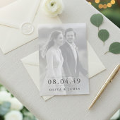 Classic Modern Script Photo Wedding Invitation 招待状