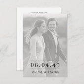 Classic Modern Script Photo Wedding Invitation 招待状 (正面/裏面)