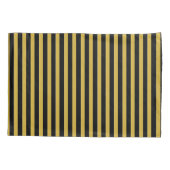 Classic Modern Striped Black and Metallic Gold 枕カバー (裏面-左)