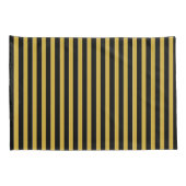 Classic Modern Striped Black and Metallic Gold 枕カバー (裏面-右)