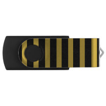 Classic Modern Striped Black and Metallic Gold