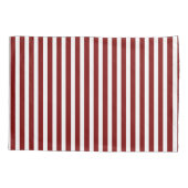 Classic Modern Striped Deep Red and White 枕カバー (裏面-左)