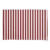Classic Modern Striped Deep Red and White 枕カバー (正面左)