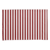 Classic Modern Striped Deep Red and White 枕カバー (正面右)