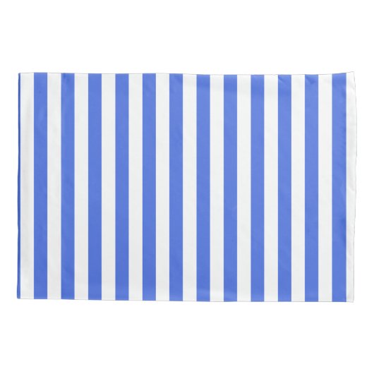 Classic Modern Striped Royal Blue and White 枕カバー (裏面-左)