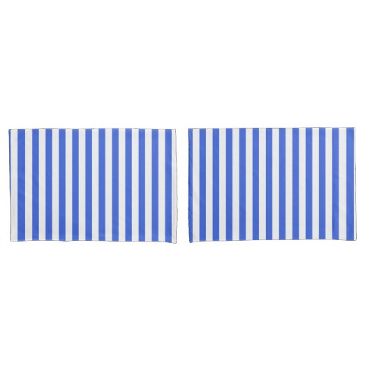 Classic Modern Striped Royal Blue and White 枕カバー (フロントセット)