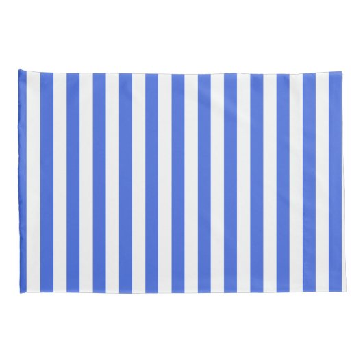 Classic Modern Striped Royal Blue and White 枕カバー (裏面-右)