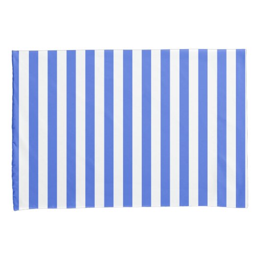 Classic Modern Striped Royal Blue and White 枕カバー (正面右)