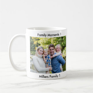 Classic Modern Two Photo Minimalist Family Keepsak コーヒーマグカップ