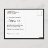 Classic Modern Wedding Photo Thank You ポストカード (裏面)