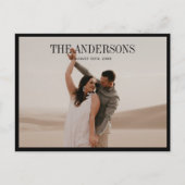 Classic Modern Wedding Photo Thank You ポストカード (正面)