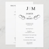 Classic Monogram Calligraphy Wedding Program (正面/裏面)