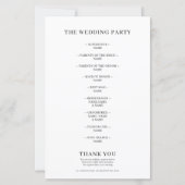 Classic Monogram Calligraphy Wedding Program (裏面)