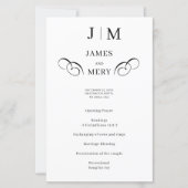 Classic Monogram Calligraphy Wedding Program (正面)