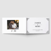 Classic Monogram Elegant Border Wedding ゲストブック (全面)