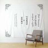 Classic Monogram Elegant Border Wedding タペストリー (インサイチュ(横))