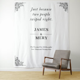 Classic Monogram Elegant Border Wedding タペストリー