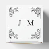 Classic Monogram Elegant Border Wedding フェイバーボックス (上部)